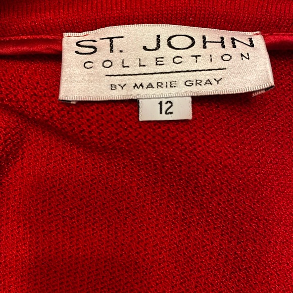 ST JOHN COLLECTION item incl the MARIE GRAY,red knit swsize 12 (Vtg) - Picture 4 of 13